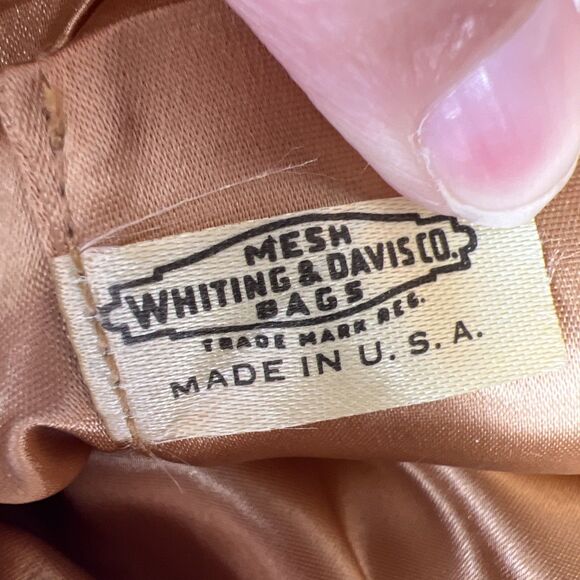 Vintage Whiting & Davis Copper Mesh Zipper Clutch Makeup or Travel Pouch Glam - Picture 6 of 10